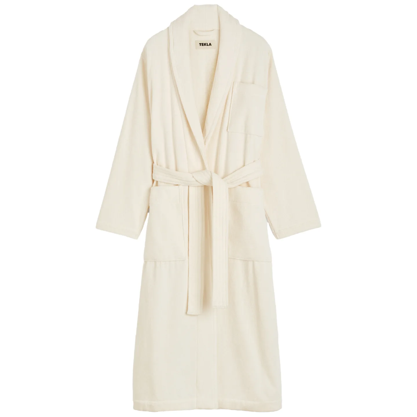 Tekla - Classic Bathrobe Solid, Large, Ivory - Badrockar