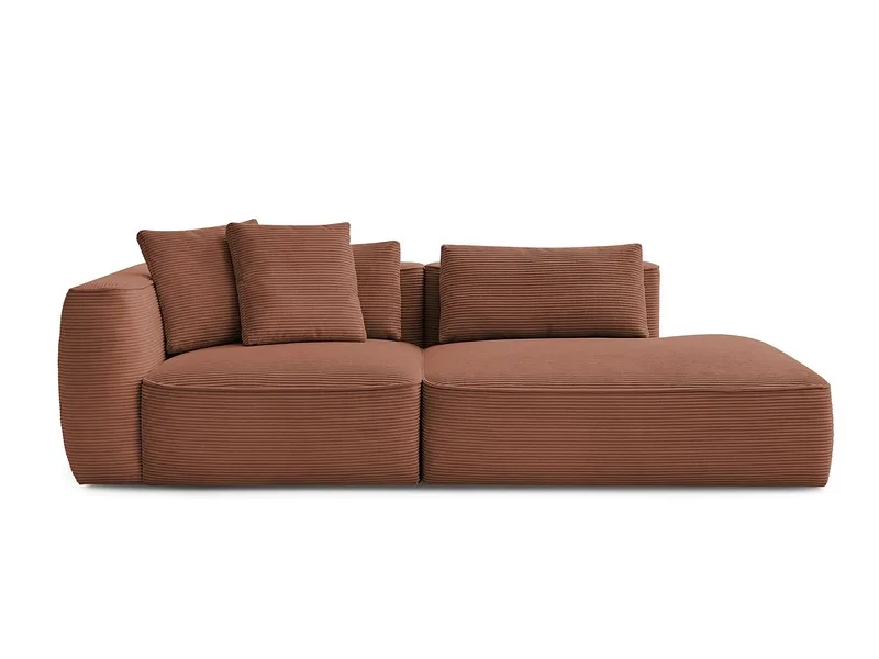 3er Sofa BOBOCHIC LEOPOLD Cord-Stoff orange