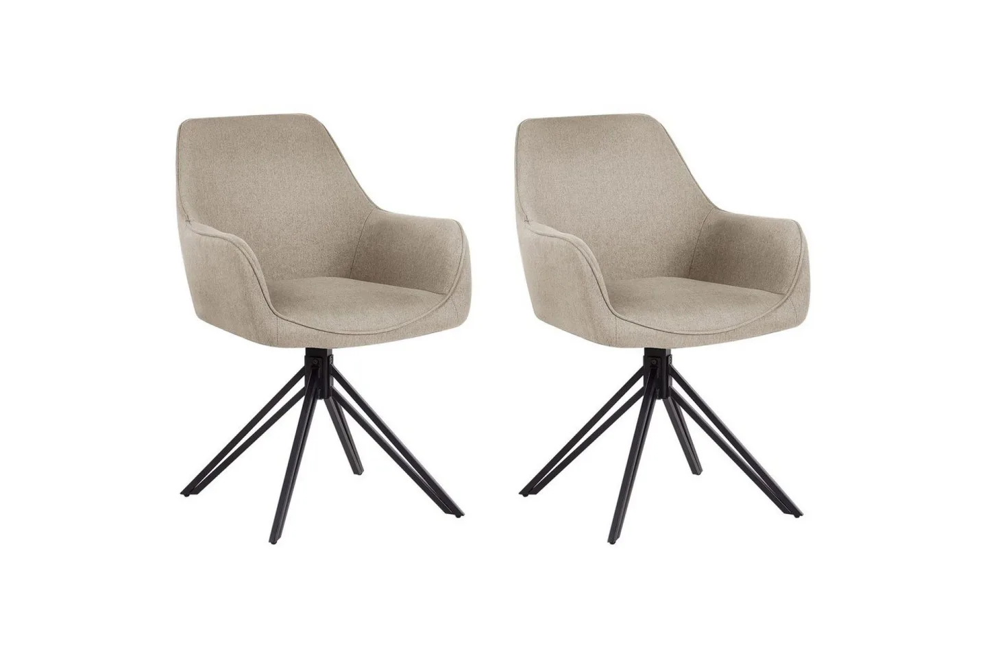 Matsalsstol Jodar set om 2 Taupe-Svart - Taupe-Svart