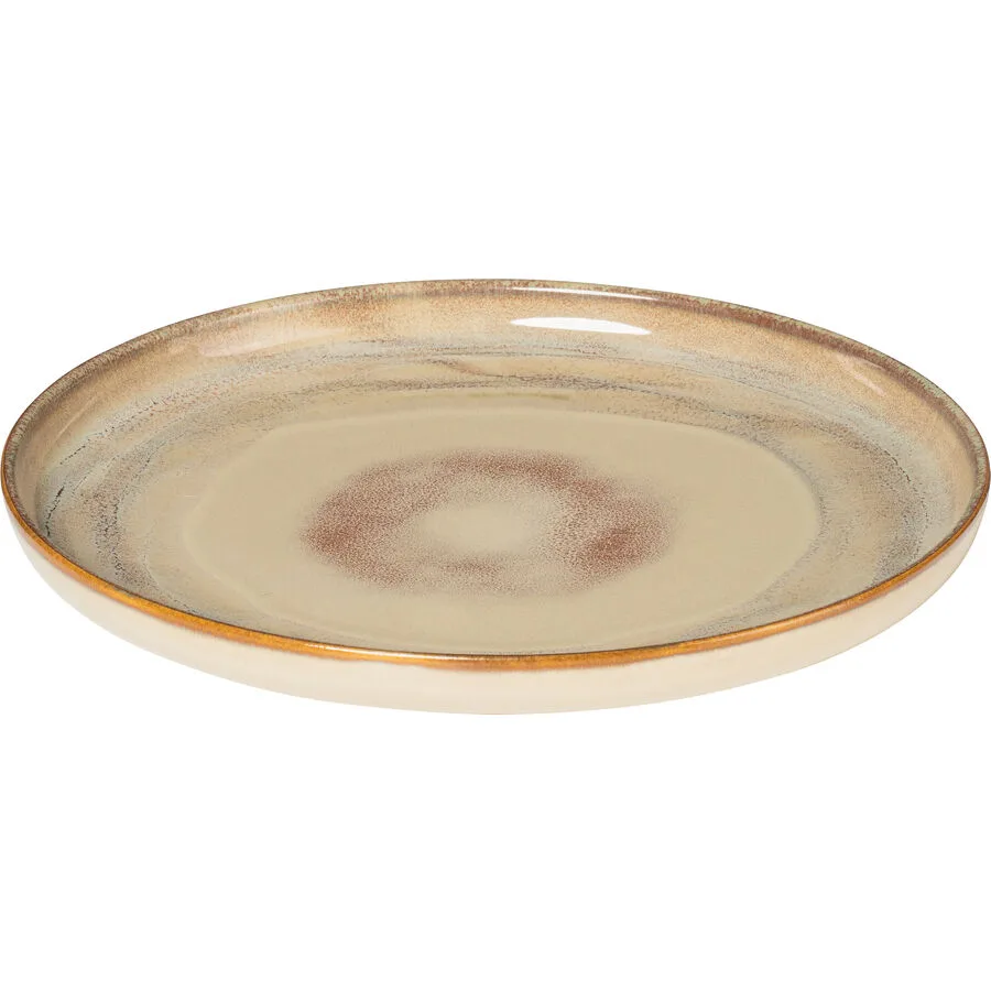 Gipfelstück Teller flach Nebelwald Beige Keramik 28 cm