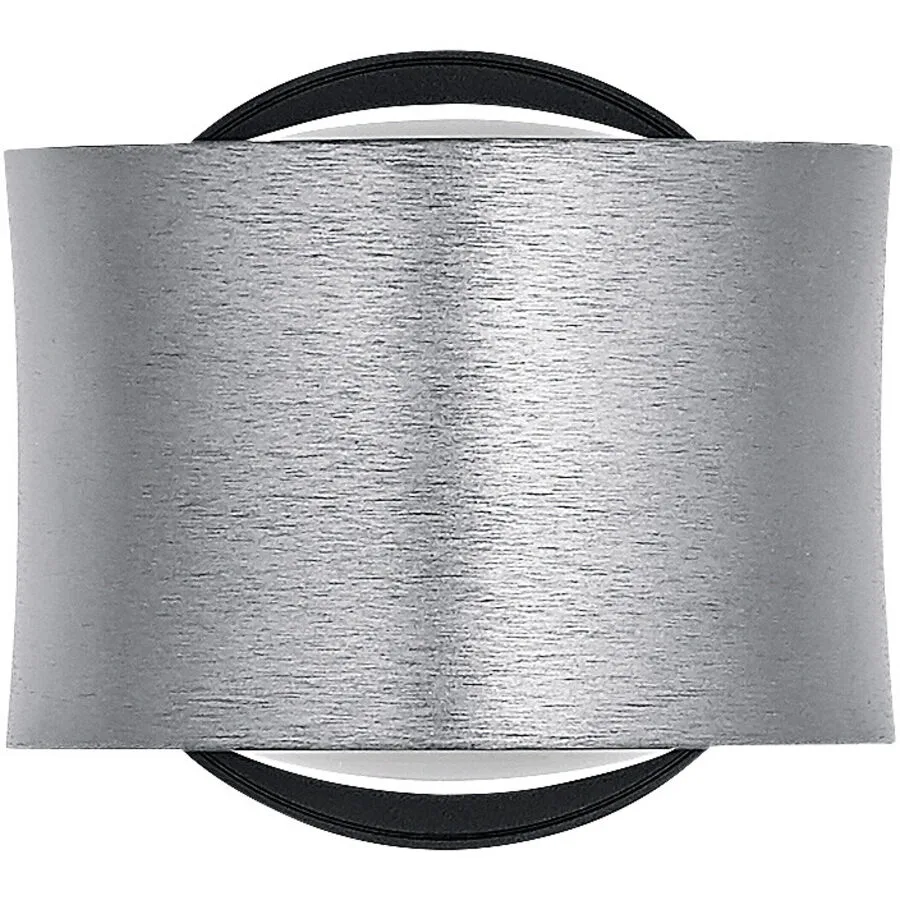 Designer-Wandlampe Bankamp Impulse Nickel matt dimmbar - Farbe: grau - LED - Lichtfarbe: Extra warmweiss - Material: Aluminium/Stahl -
