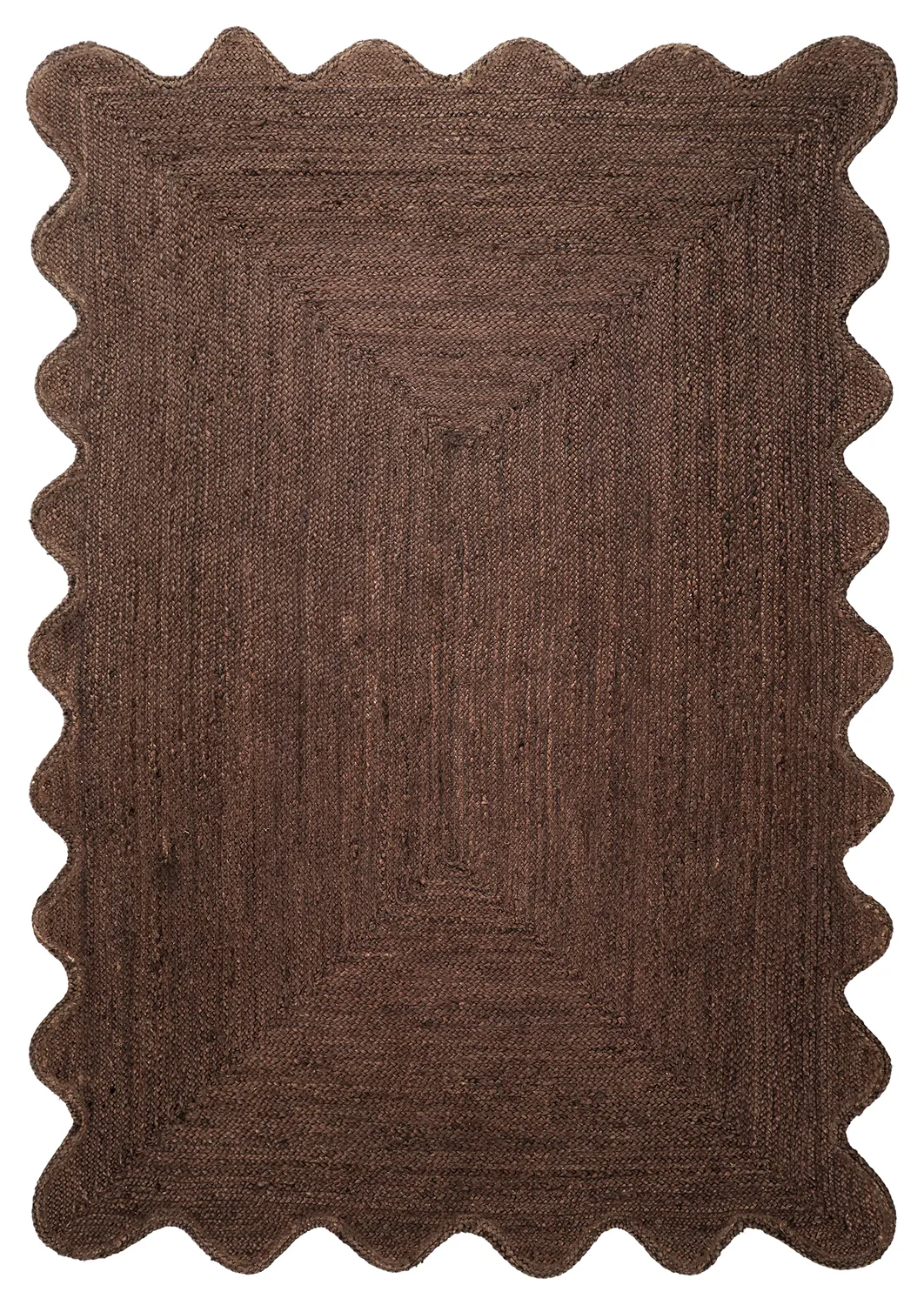 Bølget juteteppe - San Francisco (brun) (Størrelse: 240 x 340 cm)