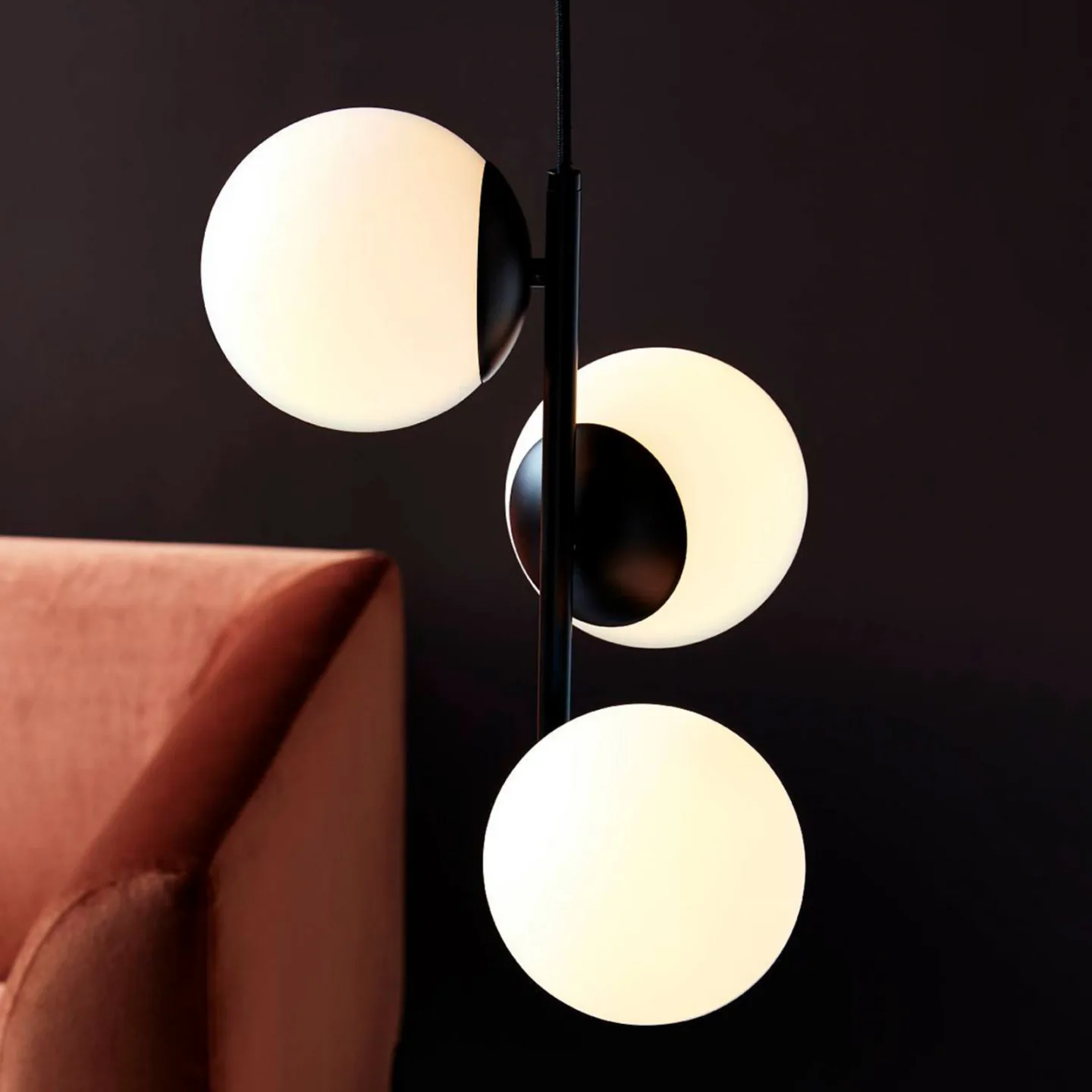 Lilly Pendelleuchte Black/Opal - Nordlux - Wohnzimmer - Skandinavisch - Glas - Mehrflammig