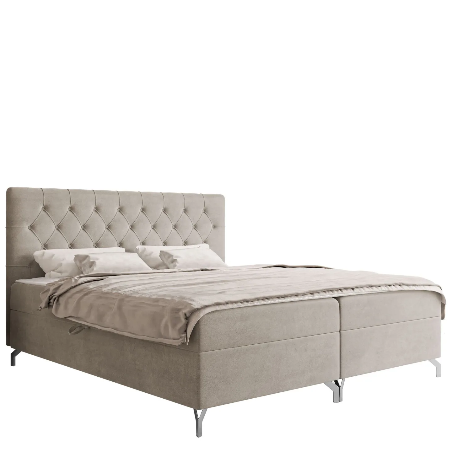 Mavik Sängpaket Kontinentalsäng med förvaring 160x200 cm - beige
