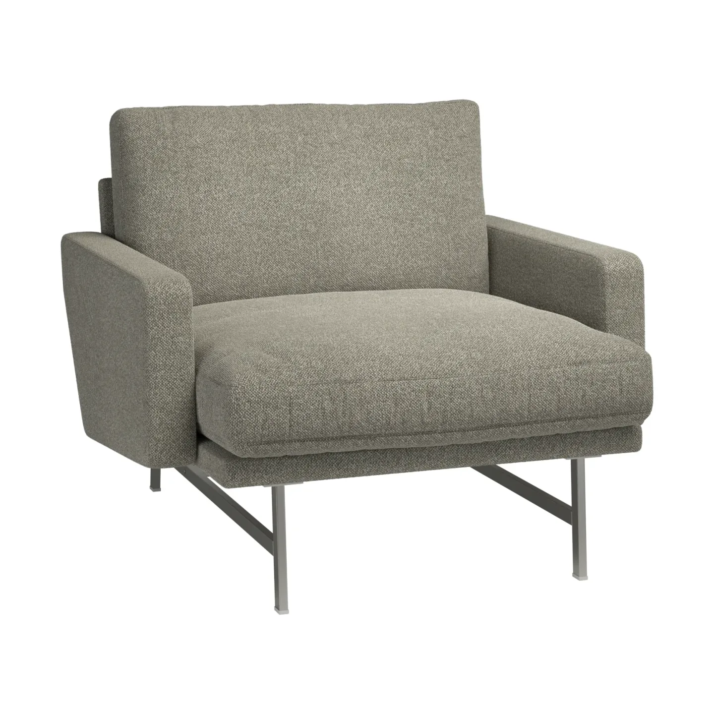 Fritz Hansen Lissoni PL111S lounge chair small Moss 015-rostfritt stål