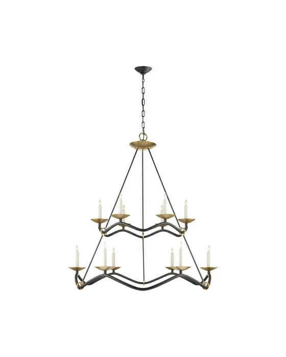 Choros Two-Tier Chandelier Black