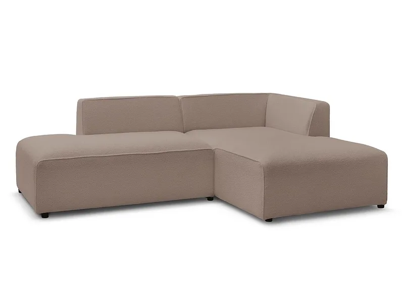 Ecksofa BOBOCHIC MEGEVE Boucle-Stoff rotbraun