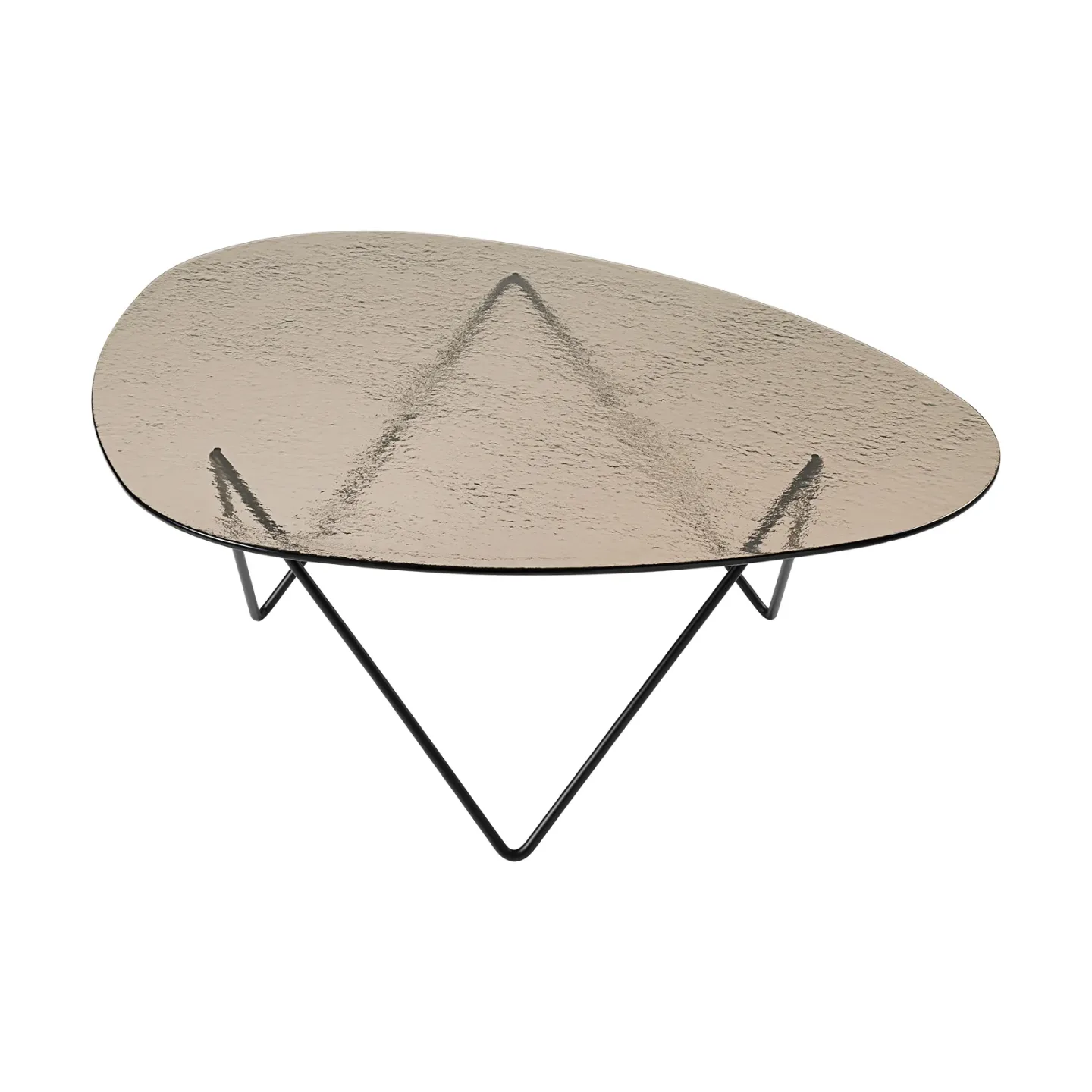 GUBI Pedrera soffbord Svart semimatt-strukturglas brons