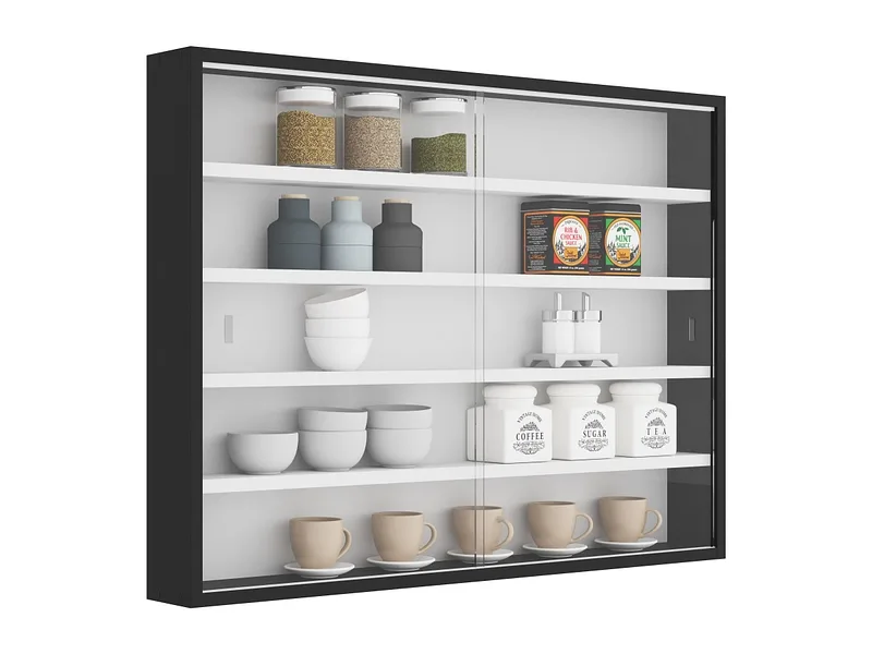 Vitrine COLLECTION 80x9.5x60cm 4 Tablare schwarz