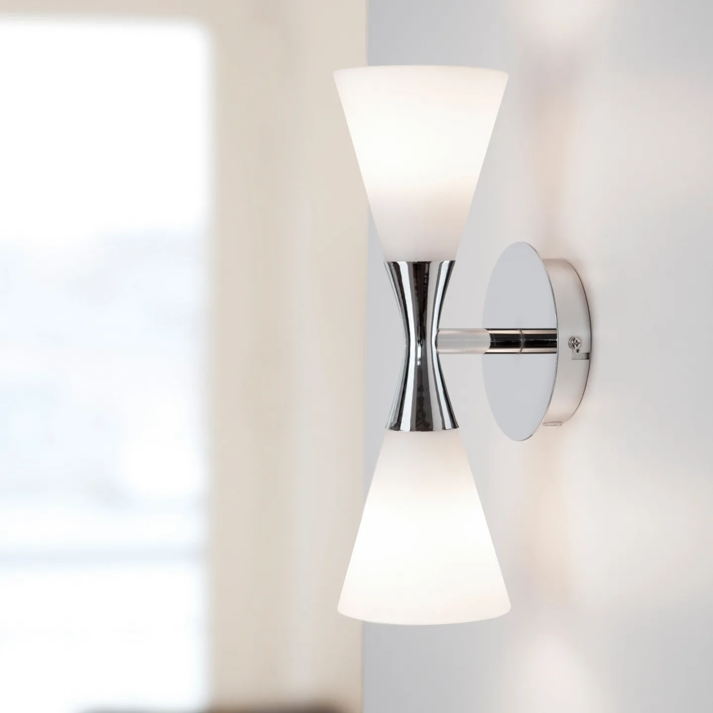 Harlekin Wandleuchte Duo Chrome - Herstal - Wohnzimmer - Metall