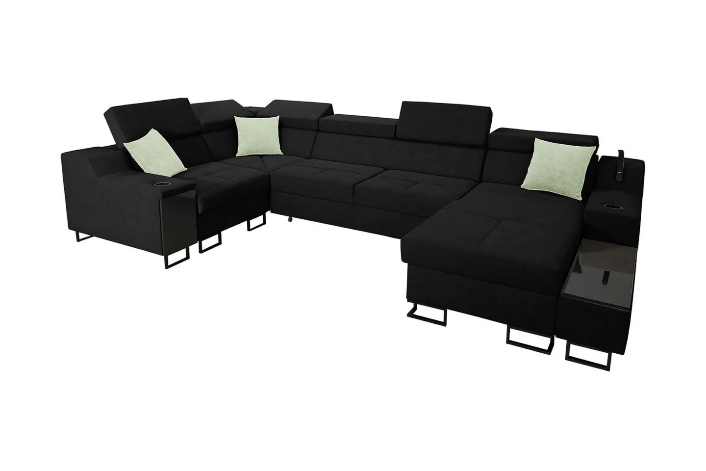 Seginus Hörnbäddsoffa m. Divan 5-sits 268x127 - Svart