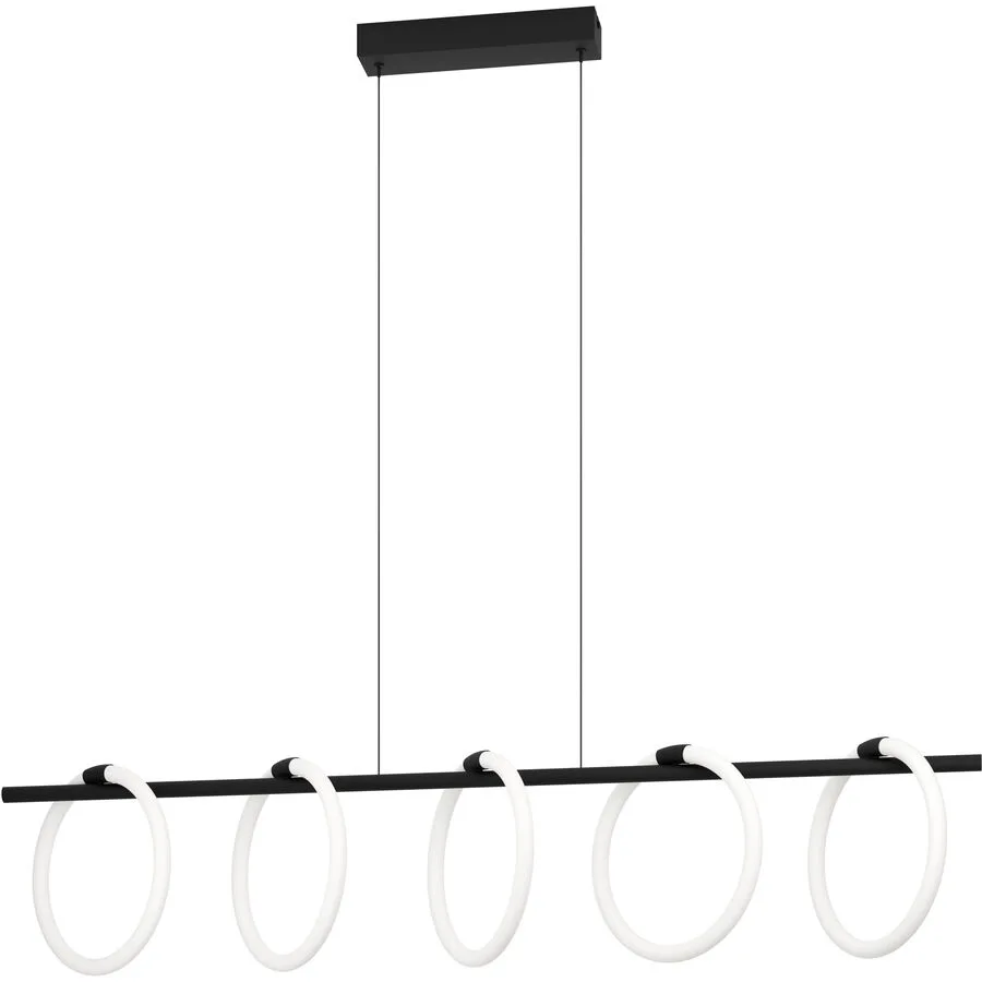 Eglo Pendellampe Caranacoa Schwarz Stahl 23 cm 110 cm - LED - Lichtfarbe: Warmweiss - LED Energiesparlampen