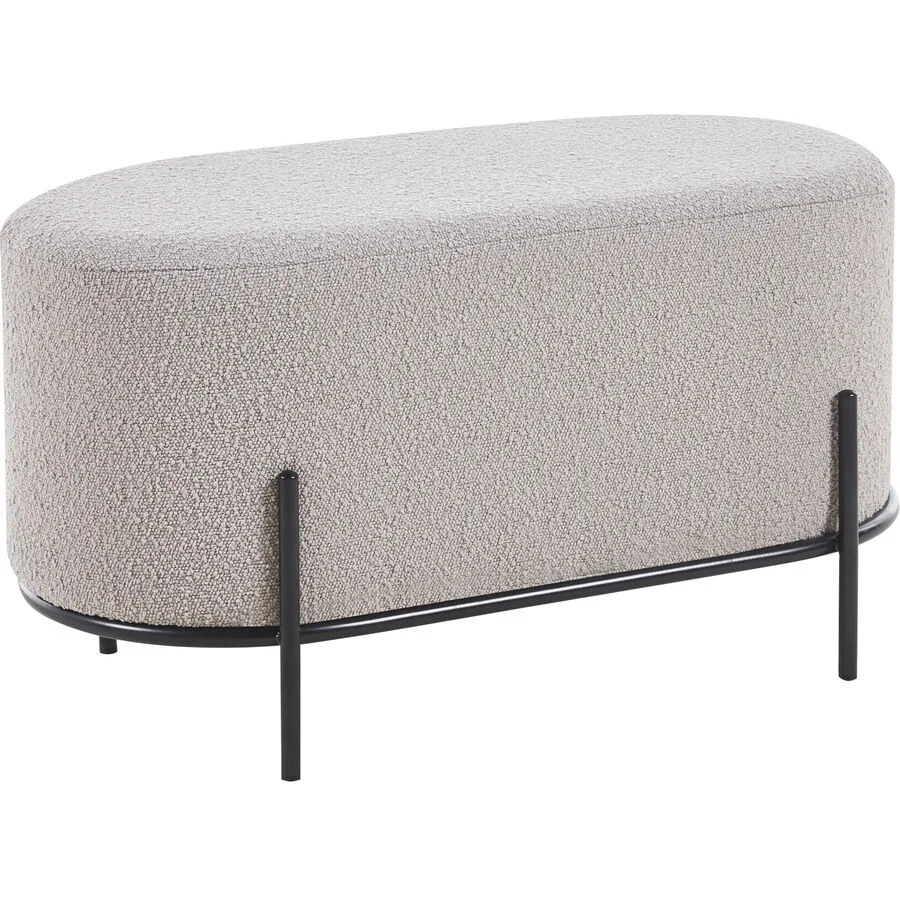Hocker Sarina Taupe, Schwarz Stoff, Metall B 80 H 42 cm