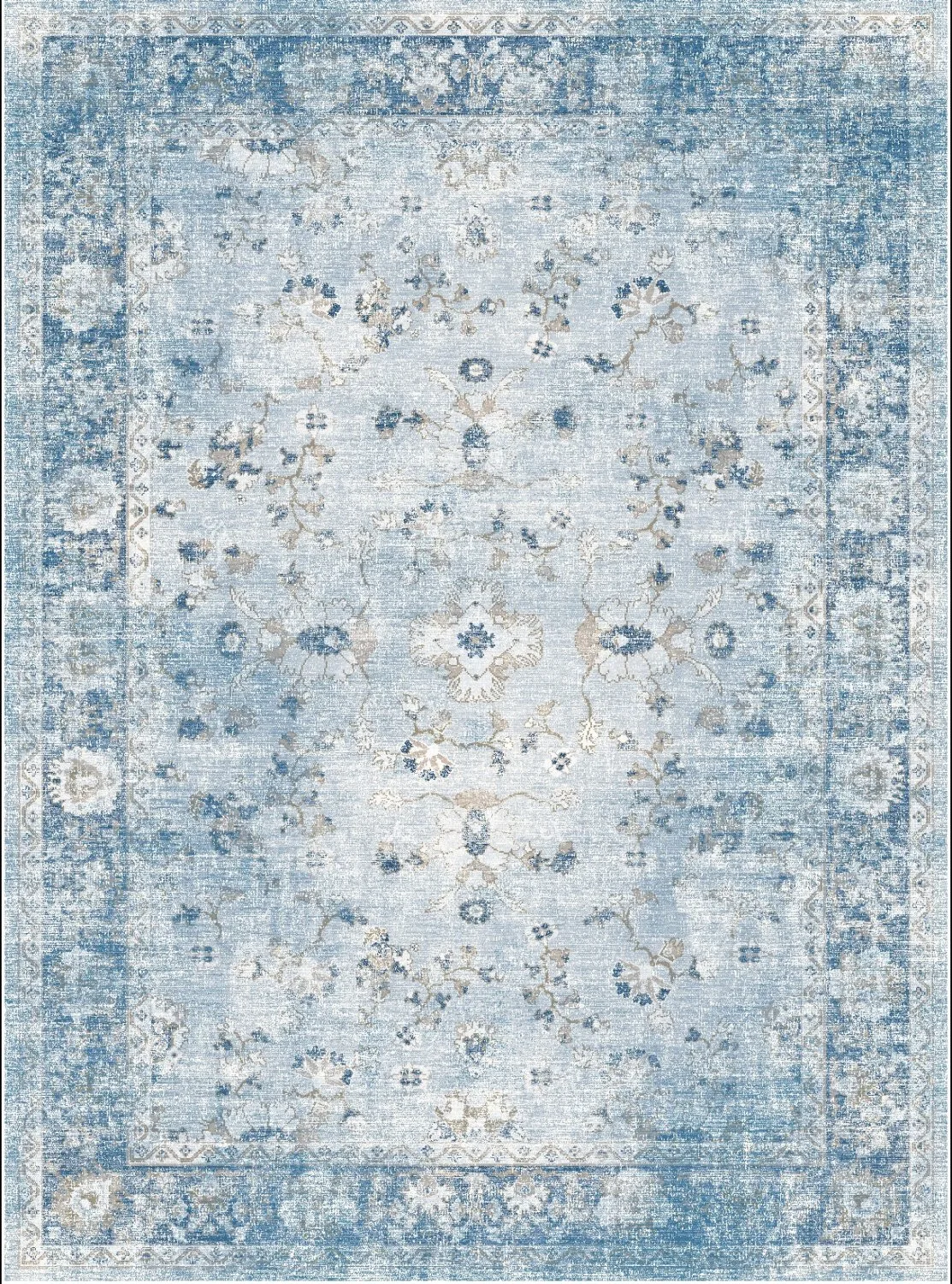 Wilton-teppe - Gombalia (lyse blå) (Størrelse: 160 x 230 cm)