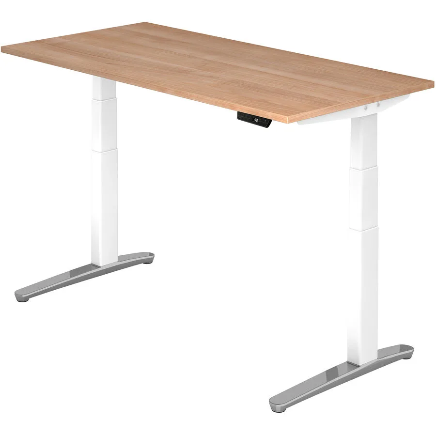 Schreibtisch Office Nussbaum/weiss Holzwerkstoff B 160 T 80 cm