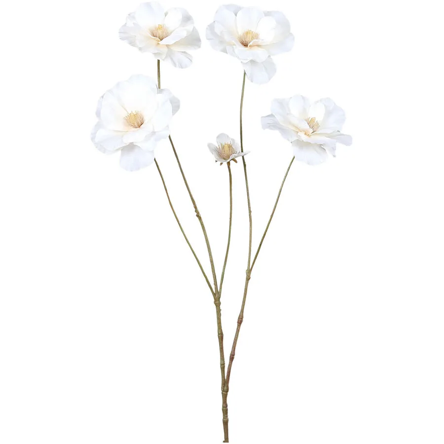 Kunstblume Camelia H80cm weiss - Material: Kunststoff