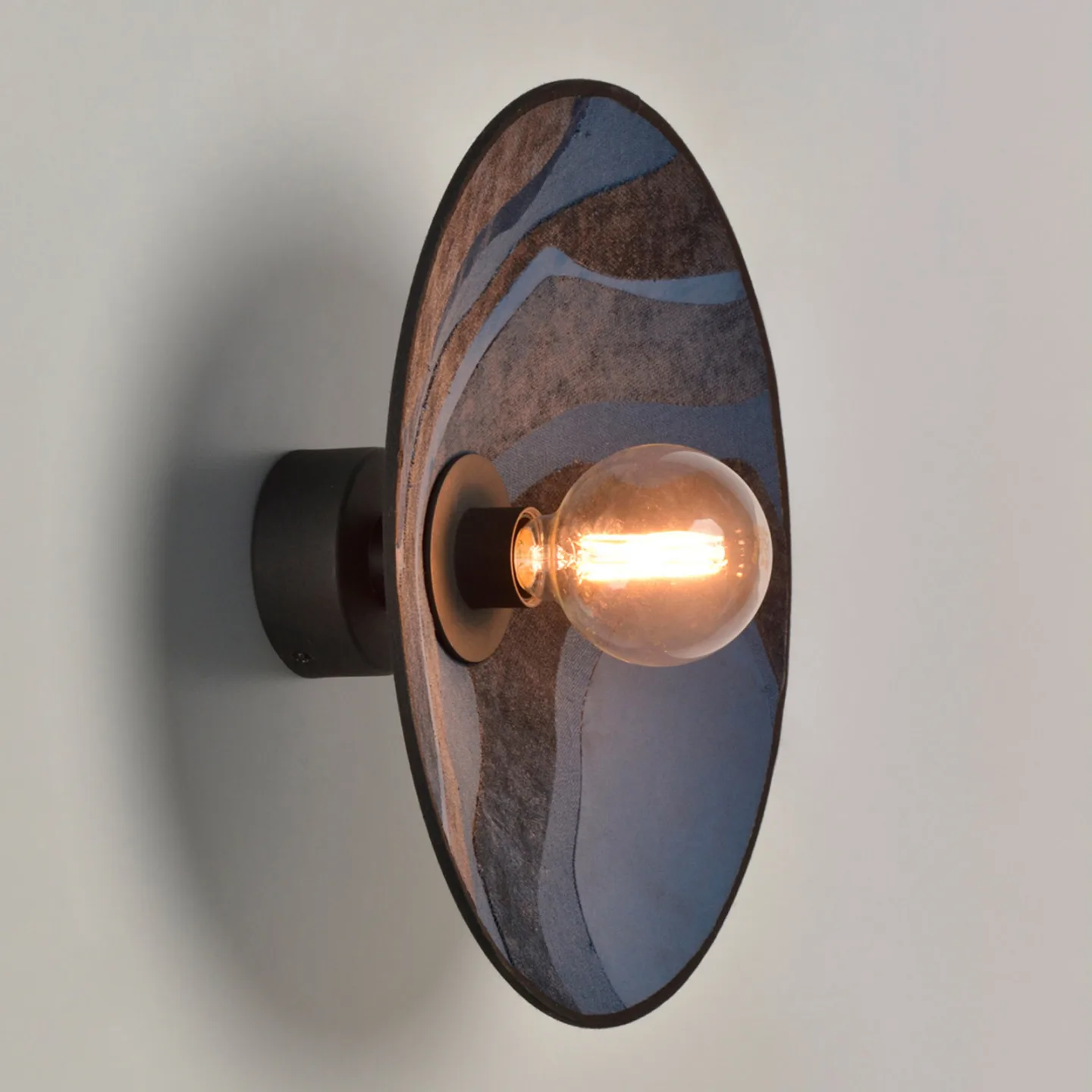 Sonia Laudet Wandlampe Ø40cm malachit nacht - MARKET SET - Wohnzimmer - Design - Stoff / Textil - Rund