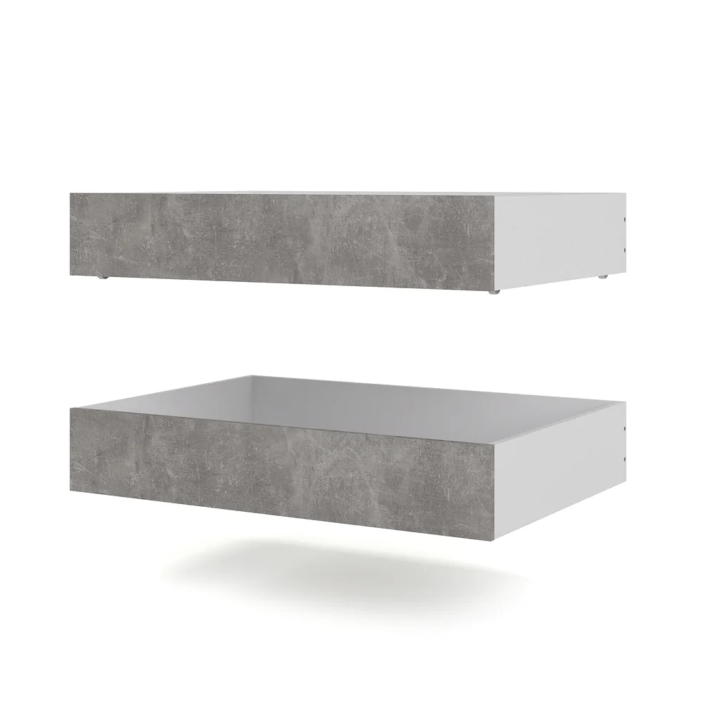 Nada Bett 2 Bettschubladen breite 94 cm, beton dekor.