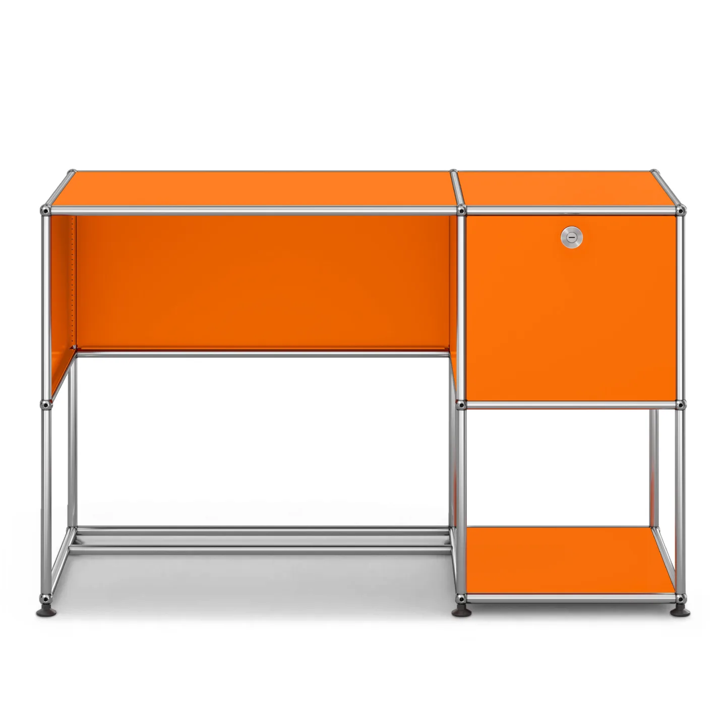 USM - USM Haller Storage Desk B21 Pure Orange - Skrivbord - Fritz Haller & Paul Schärer - Orange - Metall
