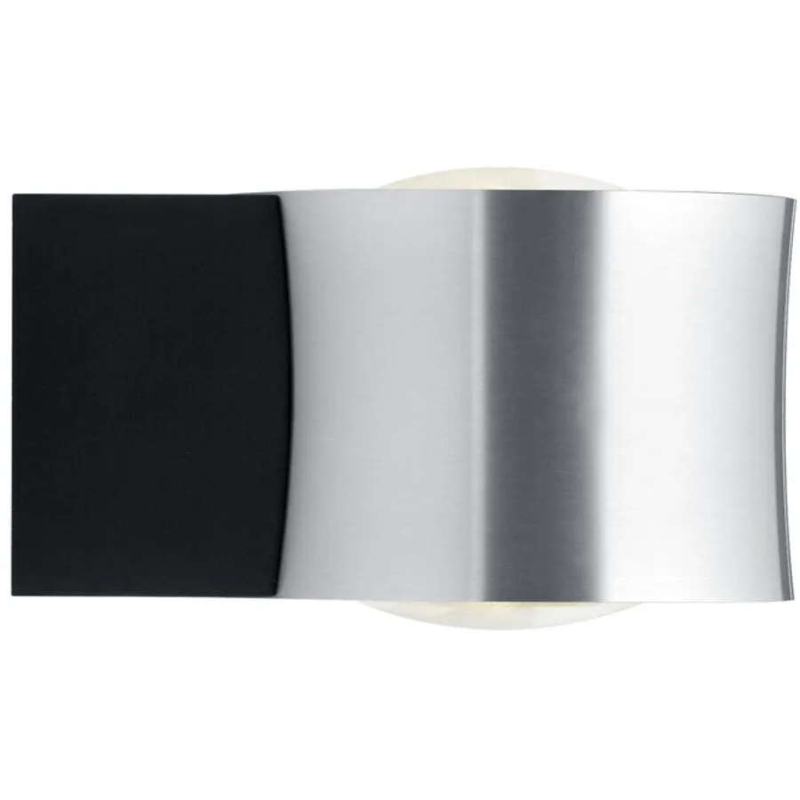 Designer-Wandlampe Bankamp Impulse Nickel matt - Farbe: Nickel matt mit Chrom - LED - Lichtfarbe: Extra warmweiss - Material: Aluminium/Stahl -