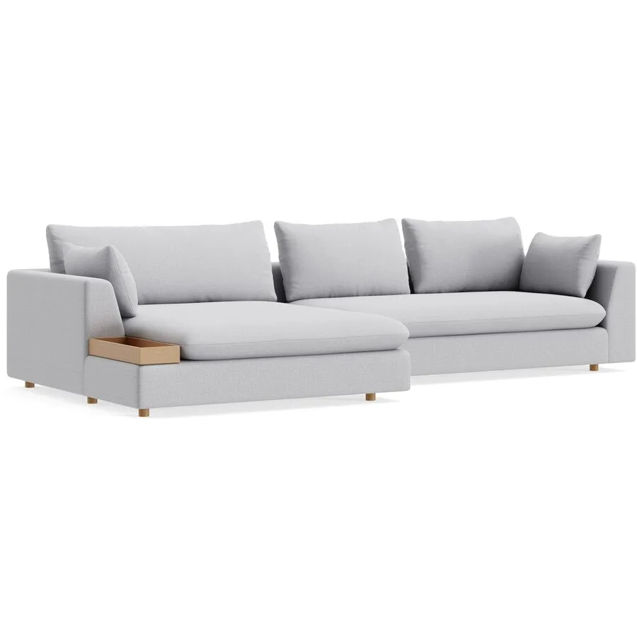 Ecksofa Milou Links Stoff hellgrau B 334 T 165 cm - Möbel Konfigurator: Traummöbel individuell zusammenstellen