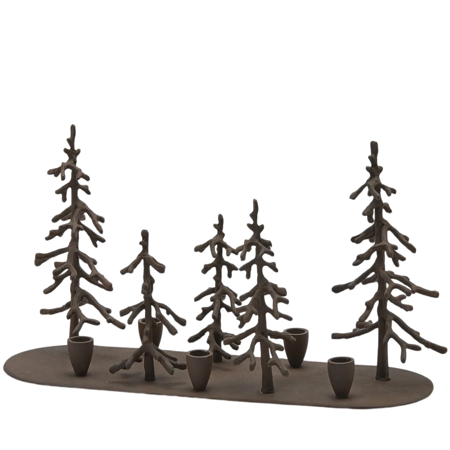 Edg Kerzenständer Waldlandschaft Metall Braun H: 28 cm | Schubiger Möbel