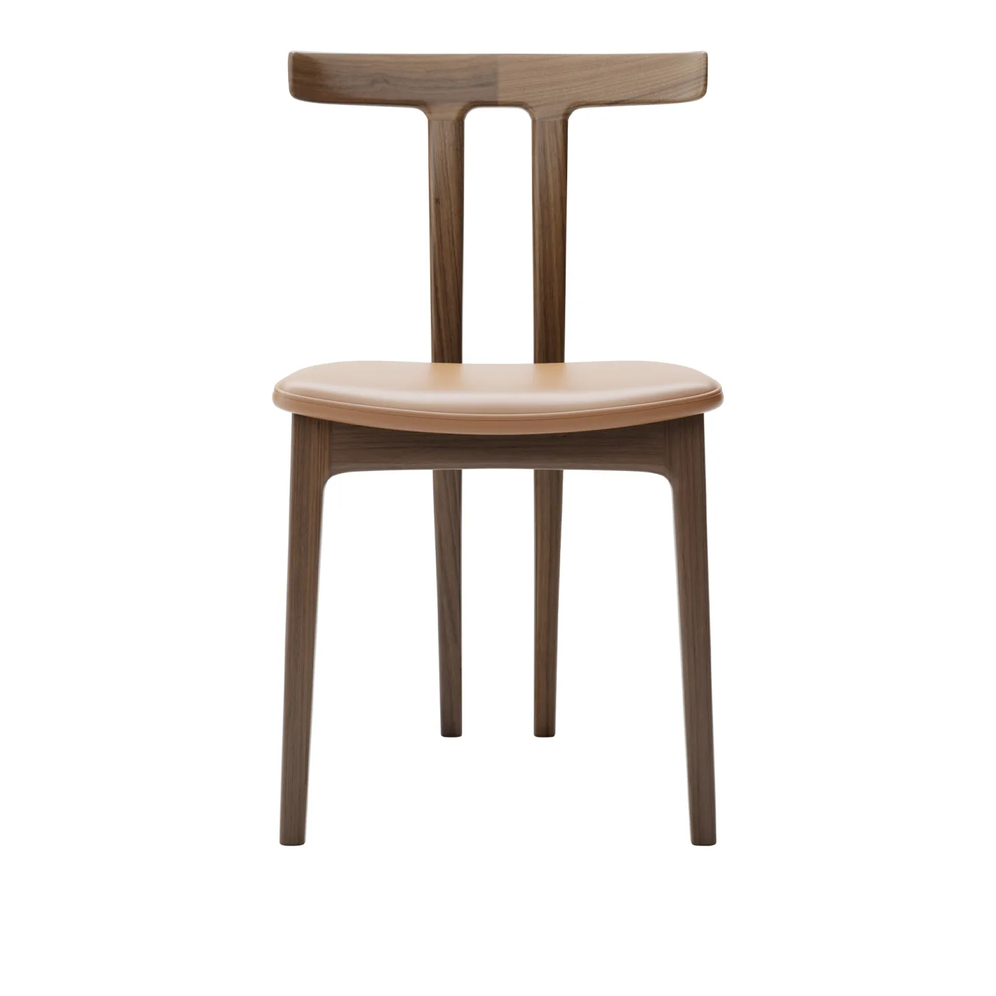 Carl Hansen - OW58, T-Chair, Lacquered Walnut, Leather Cat. B Thor 307 - Matstolar - Ole Wanscher