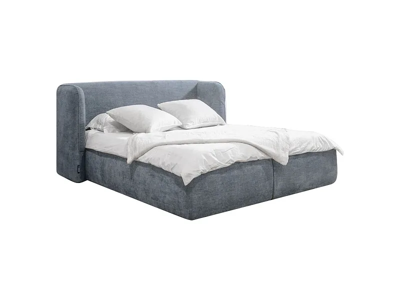 Kastenbett BOBOCHIC LOUISE 160x200cm stoff hellgrau