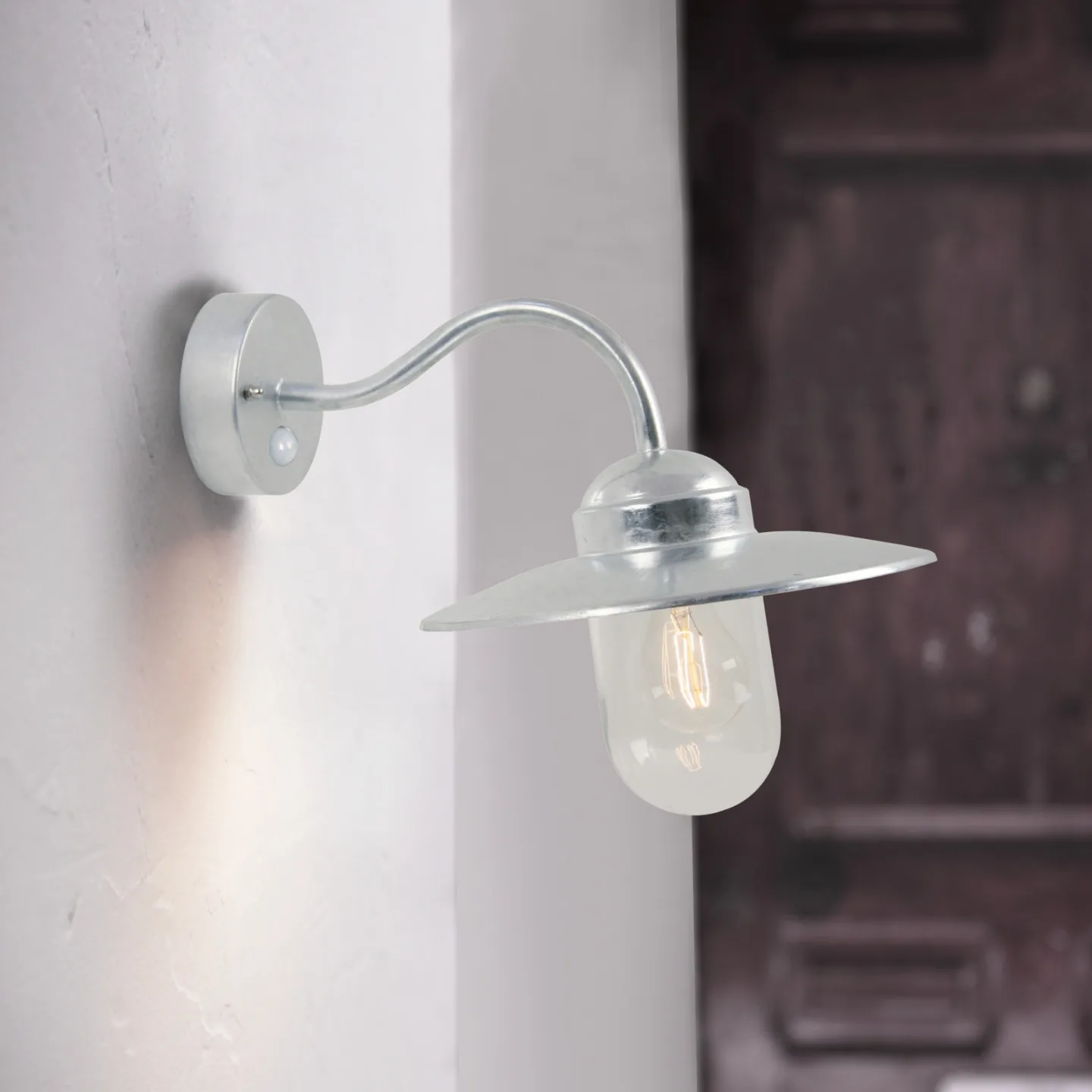 Luxembourg Væglampe w/Sensor Galvanised - Nordlux - Metal - Med én lyskilde