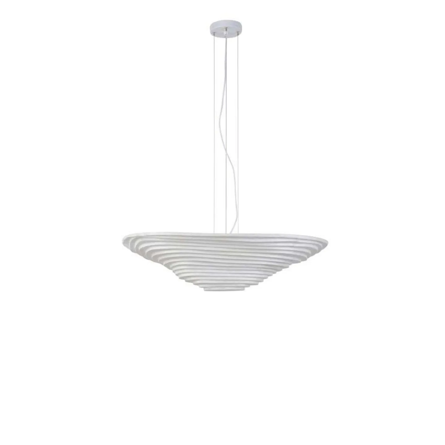 Nebulis Pendellampe M, 2-flg. Länge 82 cm, weiß - Forestier - Wohnzimmer - Design - Stoff / Textil - Mit Schirm