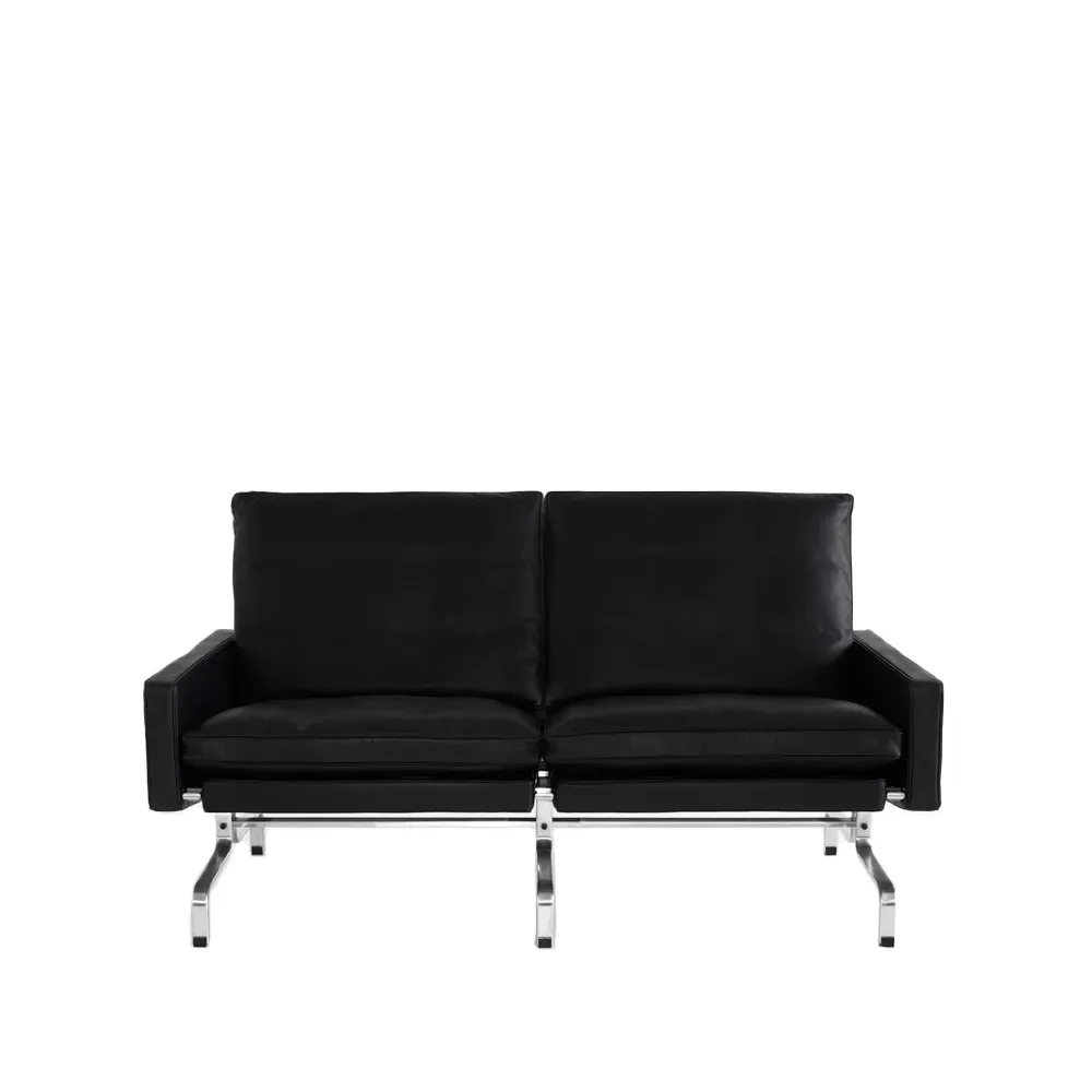 Fritz Hansen PK31 2-sits soffa Leather aura black-chrome