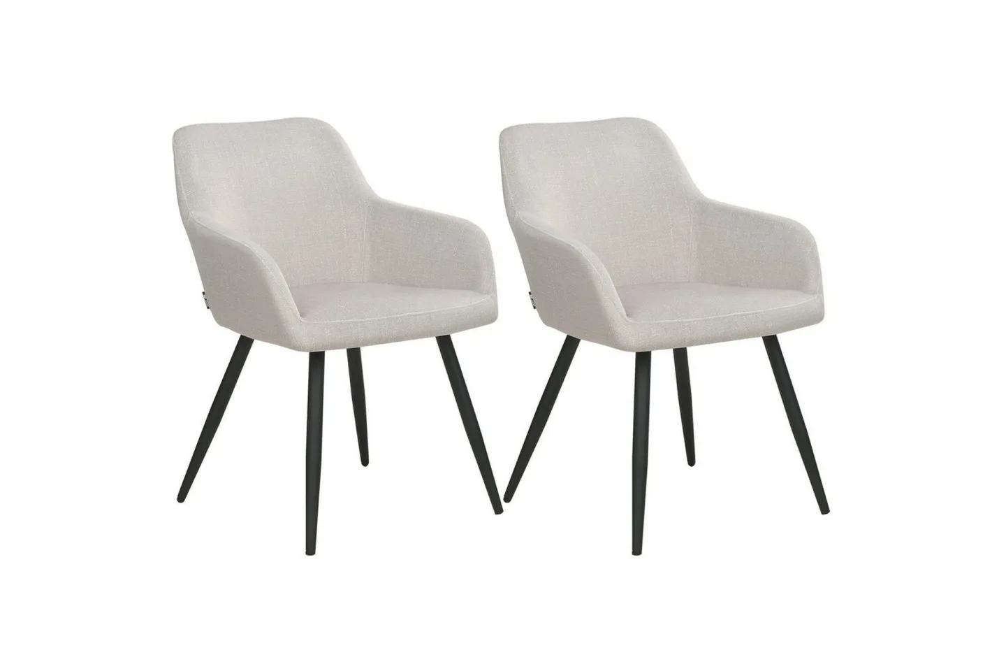 Set med 2 matstolar Casmalia - Beige, svart