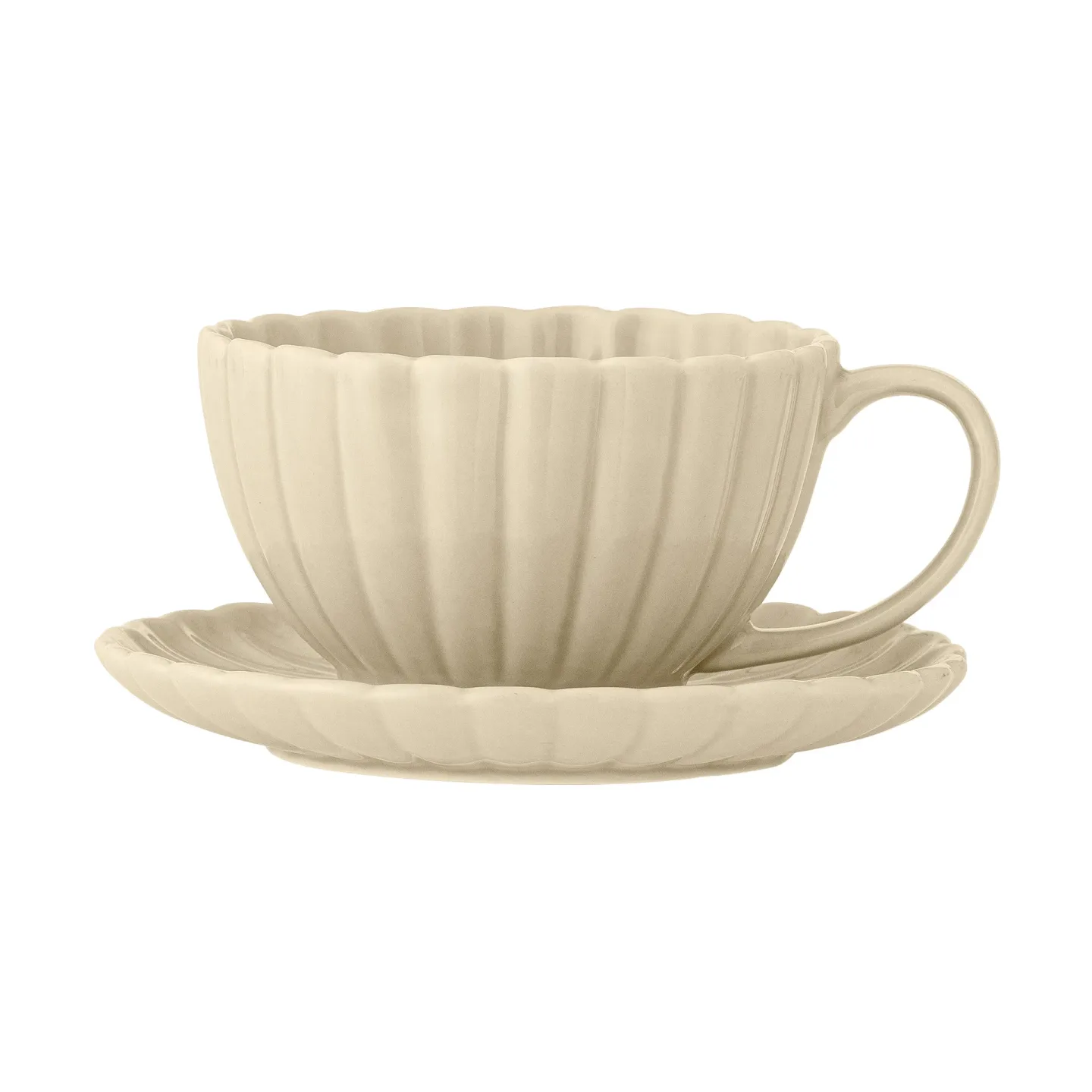 Bloomingville Latina Tasse 22 cl mit Untertasse Natur