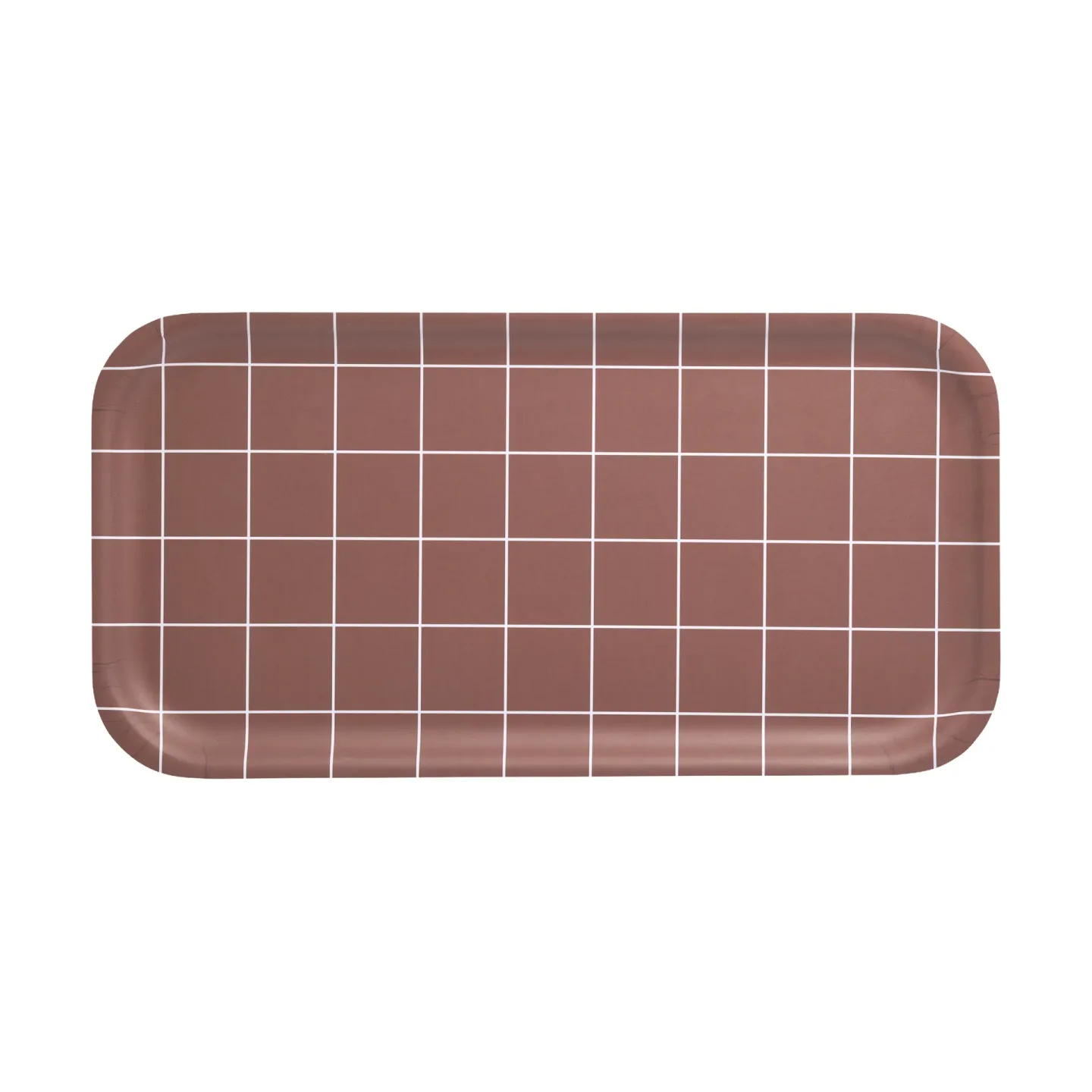 Muurla Checks & Stripes Tablett 22 x 43cm Brown