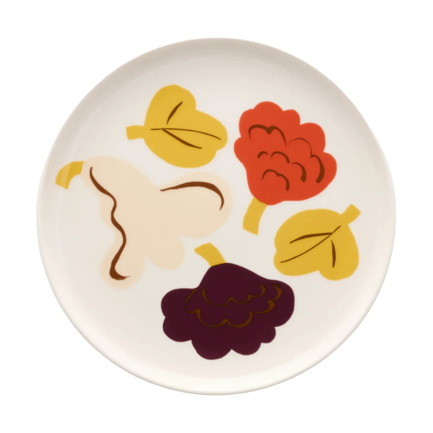 Marimekko Kukasta Kukkaan Speiseteller White-vanilla-terrac-plum, Ø20 cm