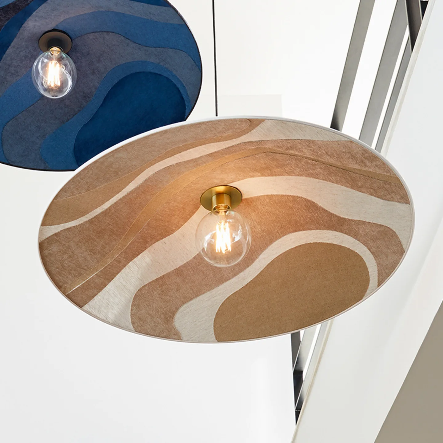 Sonia Laudet Pendel Ø80cm malachit sand - MARKET SET - Wohnzimmer - Design - Stoff / Textil - Einflammig