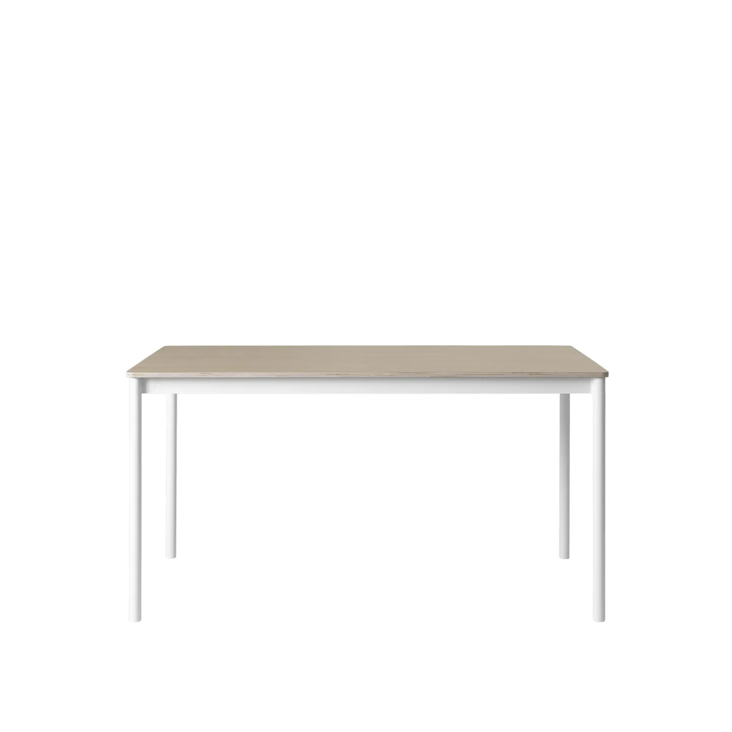 Muuto - Base Table, 190x80, Top: White Laminate, Plywood edges, Frame: White - Matbord - Mika Tolvanen