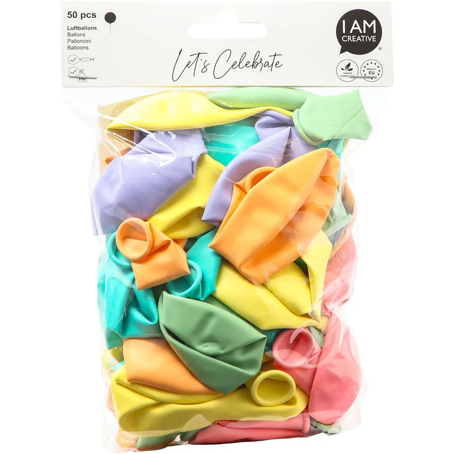 Luftballons I am creative pastell Naturkautschuk H 19 cm
