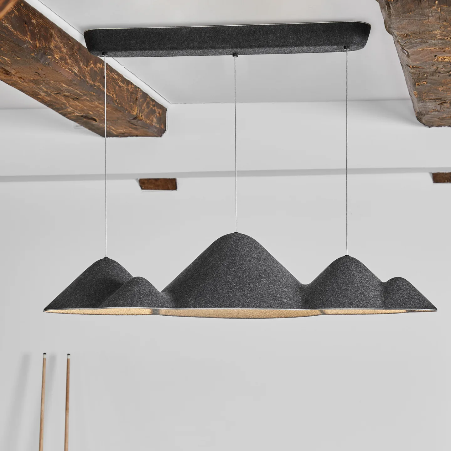 Panorama Pendelleuchte Large Mix Black/Grey - Loom Design - Wohnzimmer - Junges Wohnen - Stoff / Textil - Einflammig