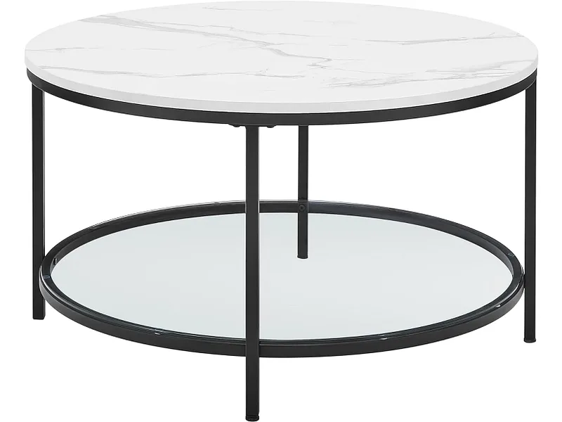 SONGMICS Couchtish CRYSTAL 80x80x45cm weiss