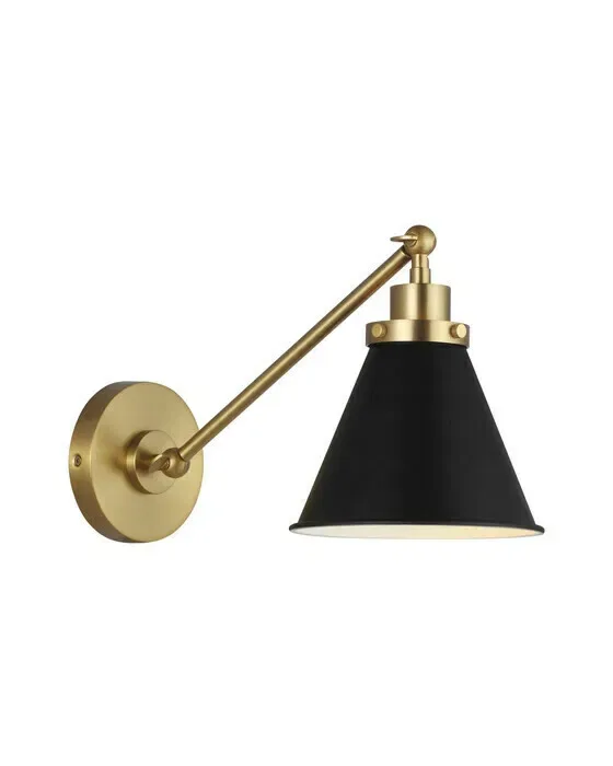Wellfleet Single Arm Cone Task Sconce Midnight Black/Brass
