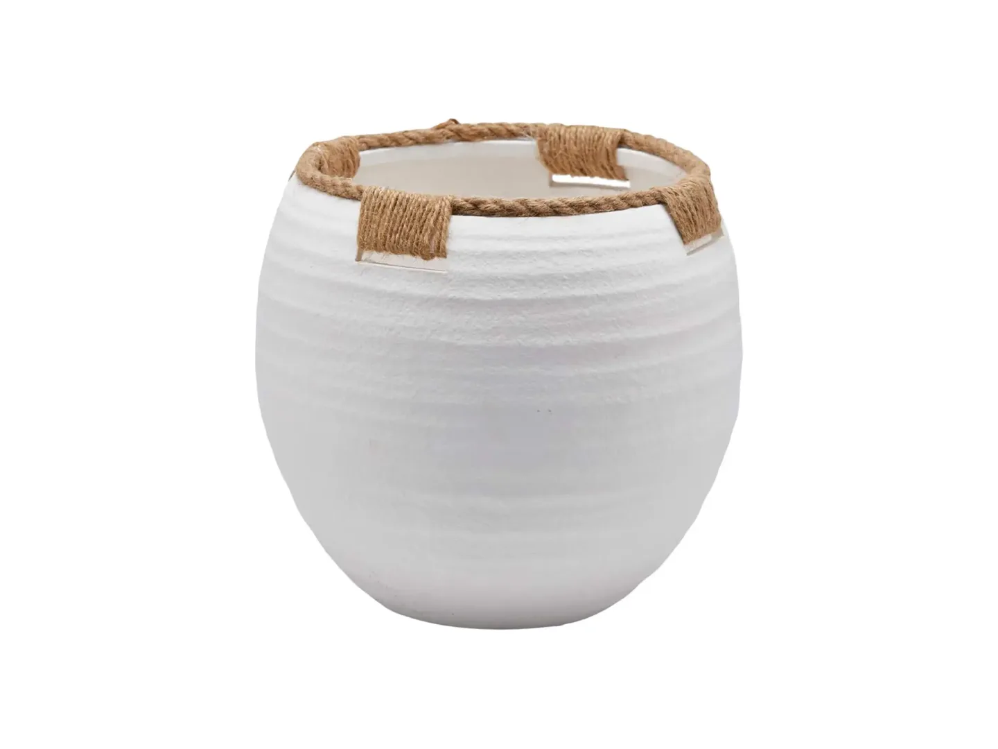 Edg Vase Kordeloptik Weiss H: 24 cm Weiss | Schubiger Möbel