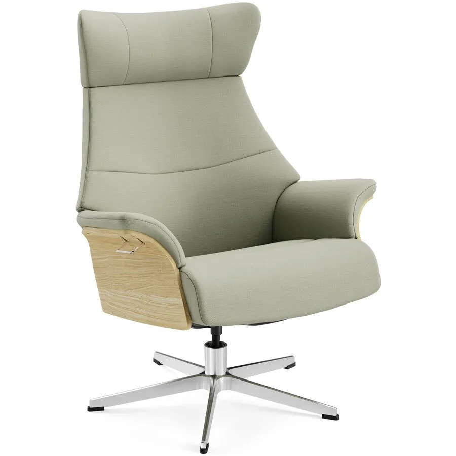 Conform Sessel Airness Grün/Beige/Silber Stoff/Holz/Aluminium 81 cm 163 cm - Farbe: 18 green tea - Material: Stoff, Eiche, Aluminium - Möbel