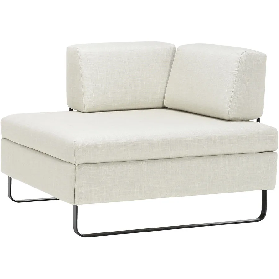SWISS PLUS Bettsofa Bed for Living Hocker Grau Stoff/Metall 110 cm 95 cm Ausziehbar - Farbe: Steingrau hell - Material: Stoff, Metall - Möbel