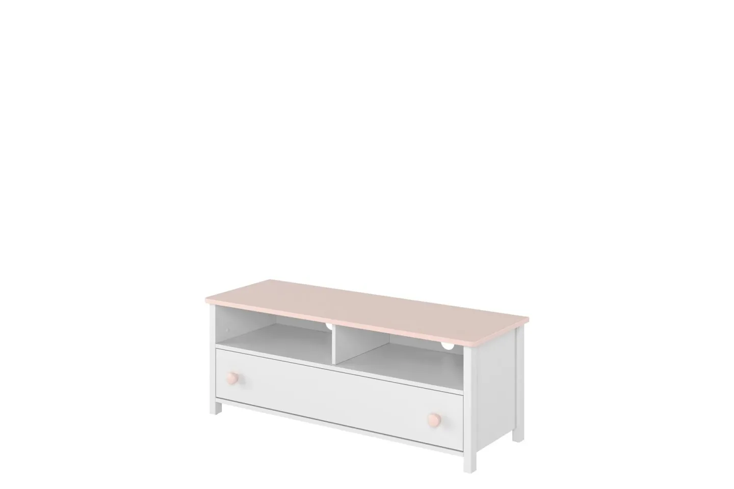 Hilts Tv-bänk 120x42 cm - Vit/Rosa