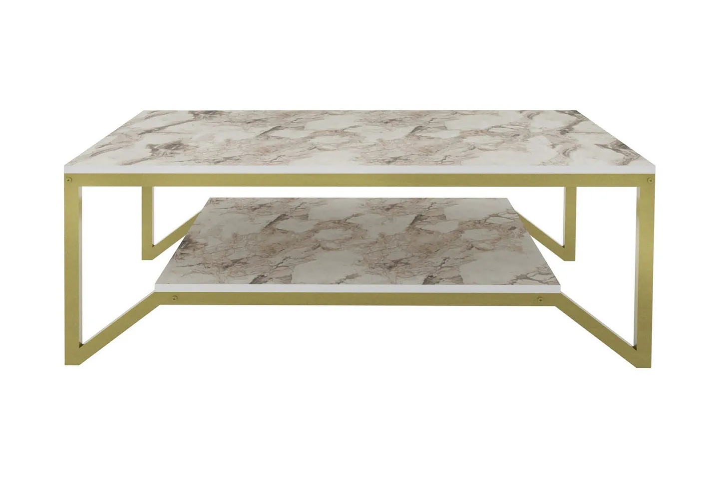 Andifli Soffbord 60x45,8x120 cm - Guld/Vit