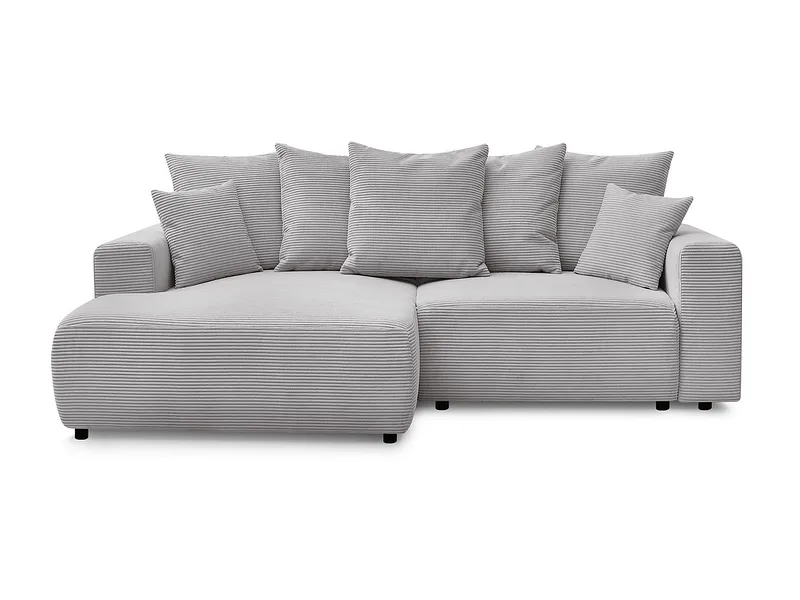 Ecksofa BOBOCHIC ATILLA Cord-Stoff hellgrau