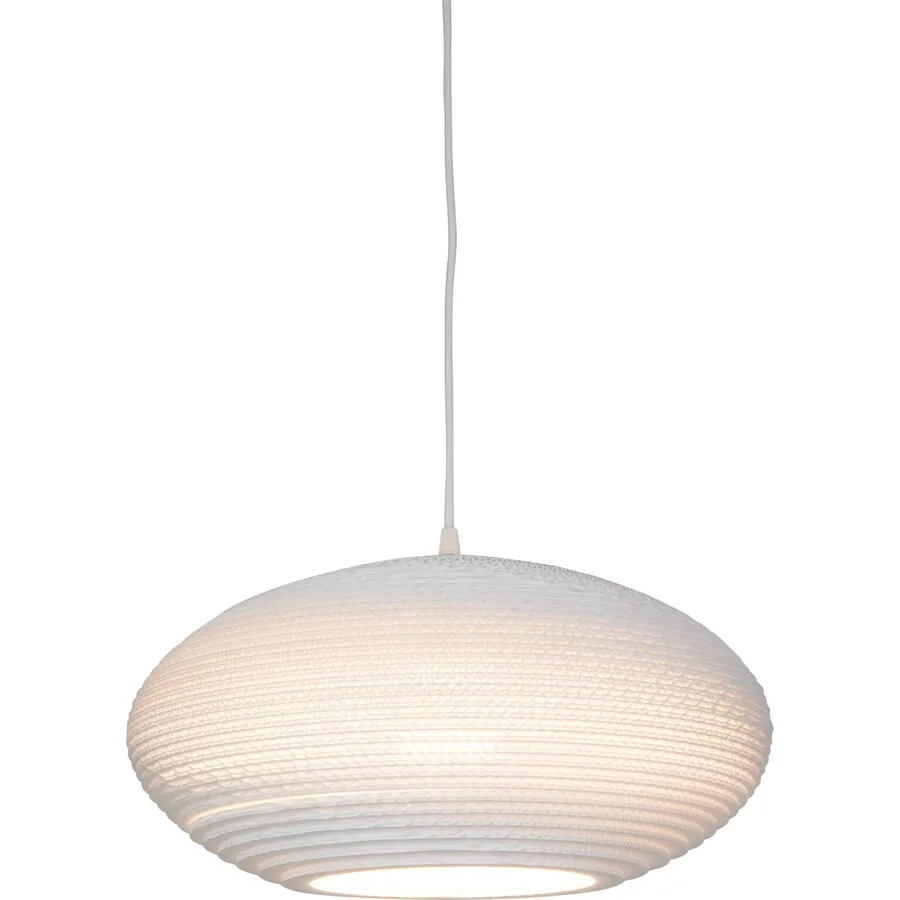 Graypants Pendellampe Disc Weiss Karton 43 cm 19 cm - Material: Pappelholz