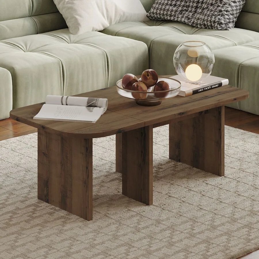 Salontisch Georis Antik-Nussbaum 100% Melaminbeschichtete Kiefer B 90 T 45 cm