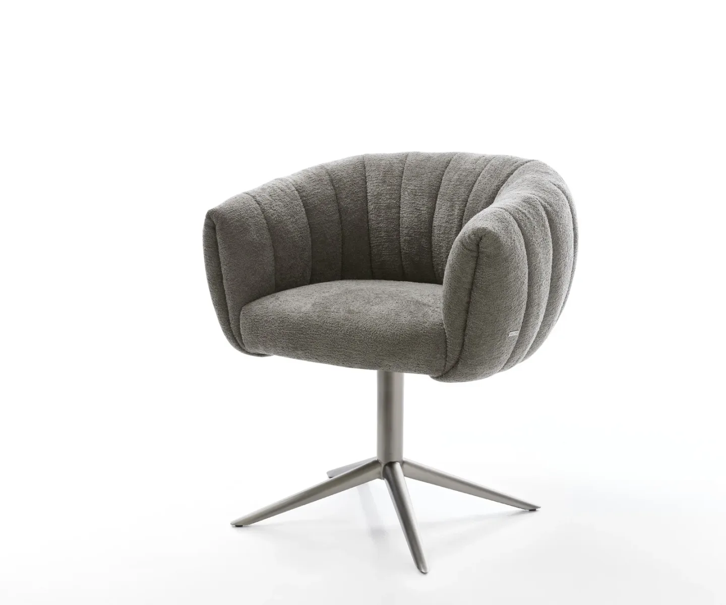 Drehstuhl Jada-Flex Bouclé Soft Schlamm Fußkreuz Graphit 360° drehbar Wippfunktion Taschenfederkern